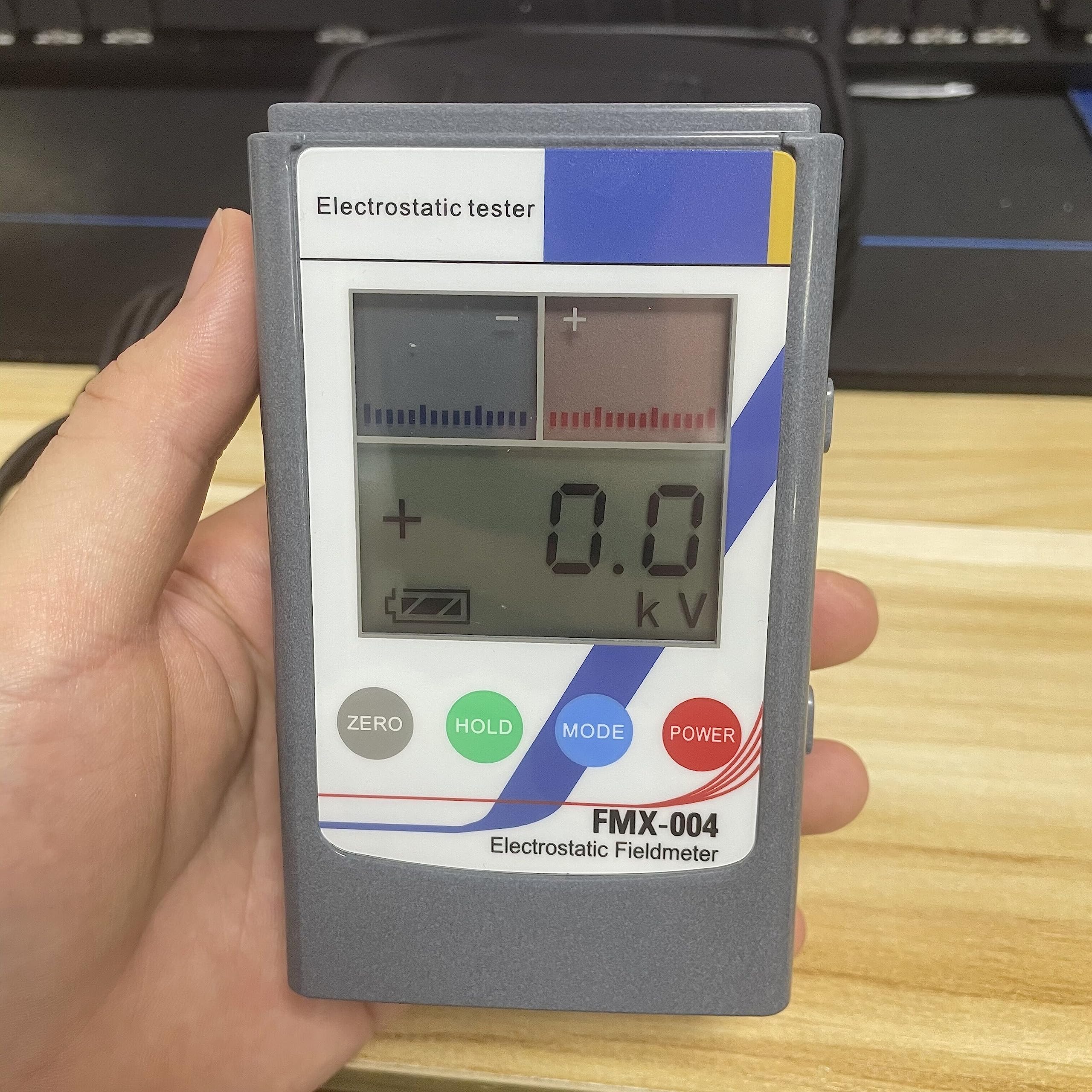 FMX-004 Electrostatic Field Meter 30KV Static Tester,Handheld FMX004 Electrostatic Fieldmeter Measuring Range 0 to ±1.49KV