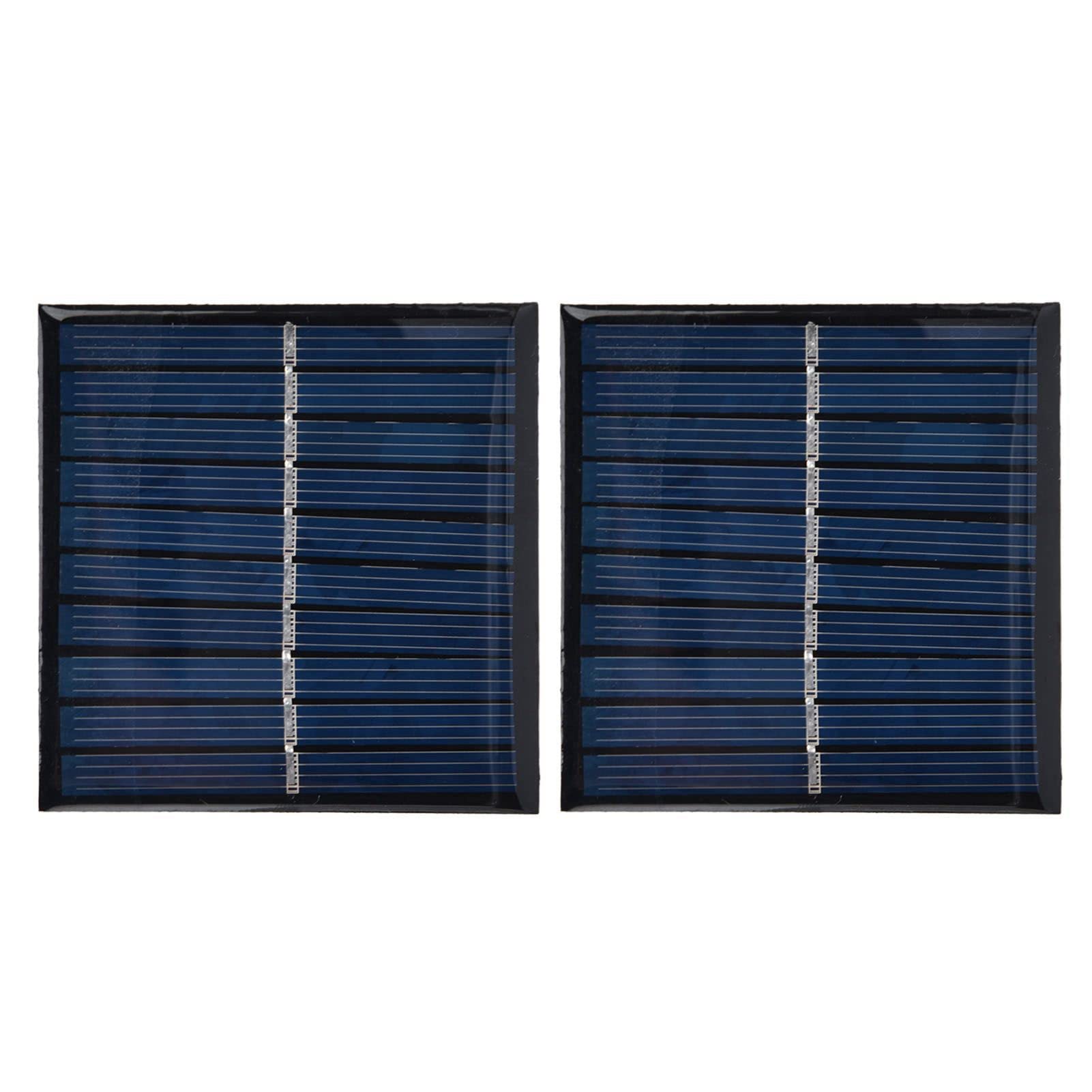 2Pcs Mini Solar Panel 0.7W 5V 0‑140mA, 70 x 70mm Solar Panel, Portable Encapsulated Solar Cell for Low Power Appliances, Emergency Lights, Advertising Lights, Traffic Lights