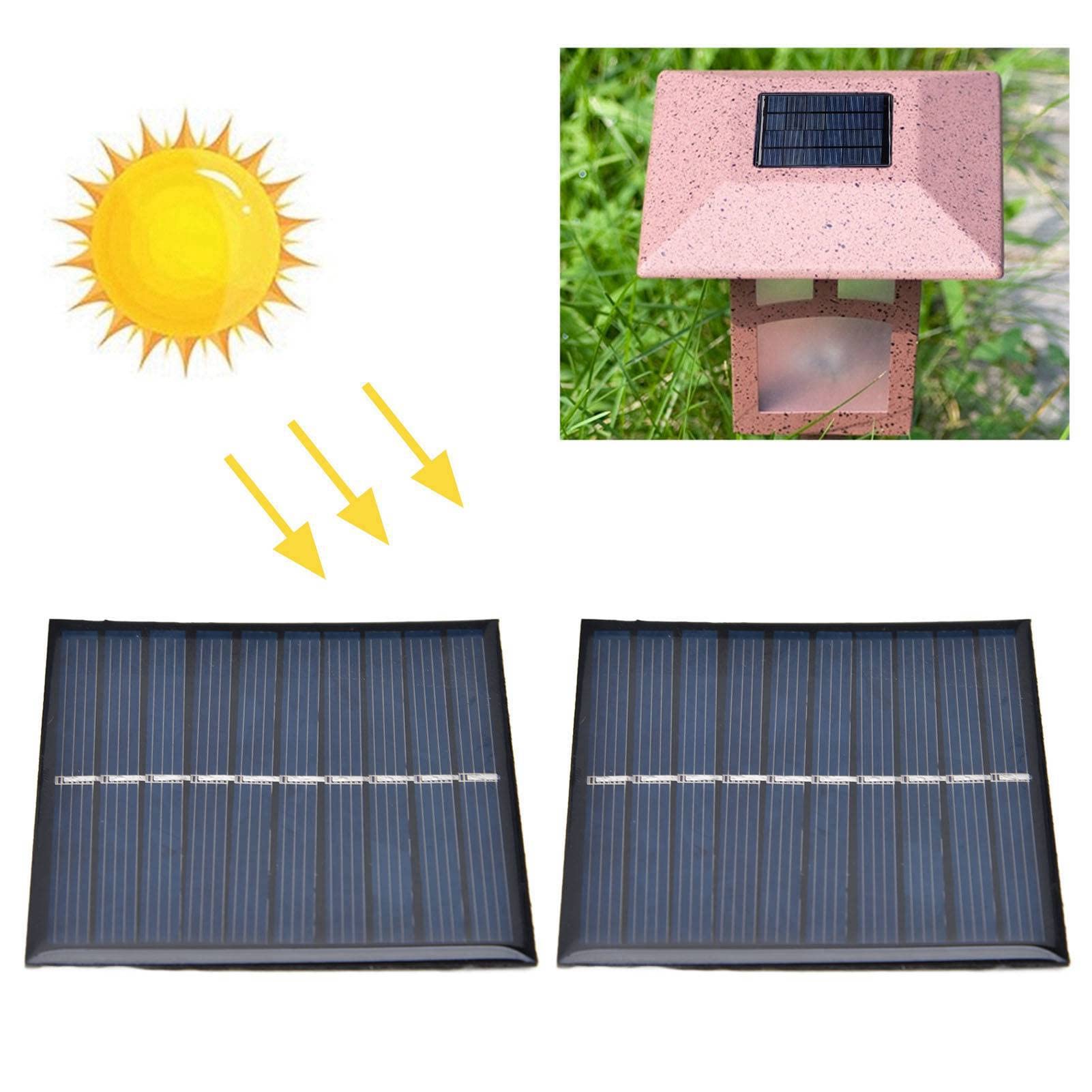 2Pcs Mini Solar Panel 0.7W 5V 0‑140mA, 70 x 70mm Solar Panel, Portable Encapsulated Solar Cell for Low Power Appliances, Emergency Lights, Advertising Lights, Traffic Lights