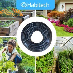 Habitech 1/4" Irrigation Dripline Tubing (100 Ft Roll) - 6" Emitter Spacing - 1/4" Drip Irrigation Fittings Included