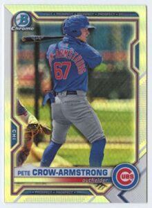 2021 bowman chrome draft refractor #bdc-12 pete crow-armstrong rc rookie chicago cubs mlb baseball trading card