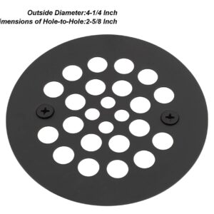 Artiwell 4-1/4“ Shower Strainer Drain Trim Set, Screw-in Shower Strainer Drain Cover, Plastic-Oddities Style Replacement Strainer Grid,Machine & Self-Tapping Screws Included (MATT Black)