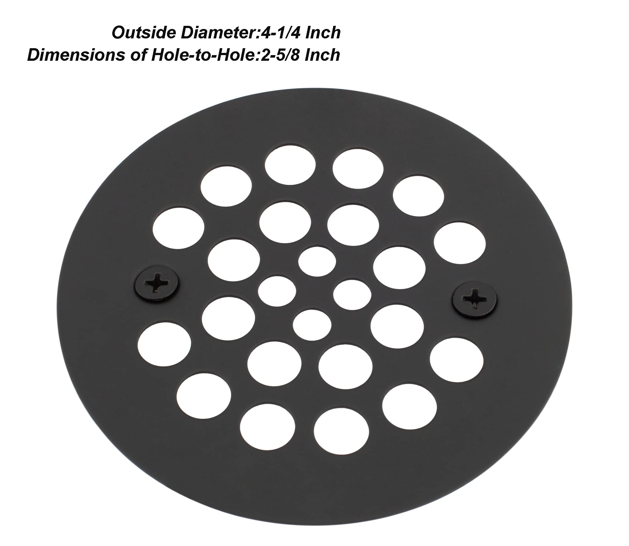 Artiwell 4-1/4“ Shower Strainer Drain Trim Set, Screw-in Shower Strainer Drain Cover, Plastic-Oddities Style Replacement Strainer Grid,Machine & Self-Tapping Screws Included (MATT Black)