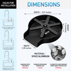 Glass Rinser,Kitchen Sink Glass Rinser,304 Stainless Steel Sink Cup Washer,Glass Washer,Black