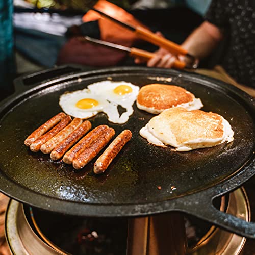 Solo Stove Ranger Cast Iron Griddle Cooking Bundle, incl. Stainless Steel Fire Pit + Stand, Cast Iron Griddle & Stainless Steel Hub for 6.5” Elevation, Height: 22 in, Diameter: 14.25 in, 31.1 lbs