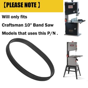 119214000 BandSaw Drive Belt for Craftsman 10 Inch Band Saw 1/3 HP Motor 1-JL22020003 119.214000 124.214000 351.214000 (Ribbed Belt) - 2 Pack