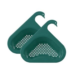 ofctack swan drain strainer basket 2 pack plastic kitchen garbage disposal stopper sink corner accessories for faucets diameter max 1.8 inches, green