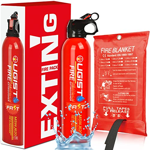 Ougist Fire Blanket and Fire Extinguisher,Suitable for Extinguishing Fires of Solid Materials,Combustible Liquids,Electrically Charged Materials and Edible Oils.