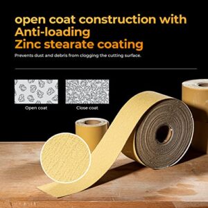 toolant 120 Grit Sandpaper Roll, 2-3/4" Wide 20 Yard Longboard Self Adhesive PSA Stickyback Sand Paper for Woodworking, Metal, Plastic, Automotive, Sanding Blocks