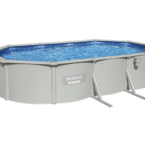 Bestway Hydrium Galvanized Steel Wall Above Ground Pool Set 20' x 12' x 48" | Semi-Permanent, Year-Round Oval Swimming Pool | Includes Sand Filter, Skimmer, Ladder, Ground Cloth, Cover