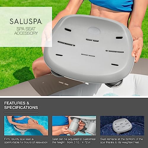 Bestway SaluSpa Underwater Durable Non Slip Swimming Pool and Spa Comfort Seat with Adjustable Height Legs and Weighted Feet, Gray