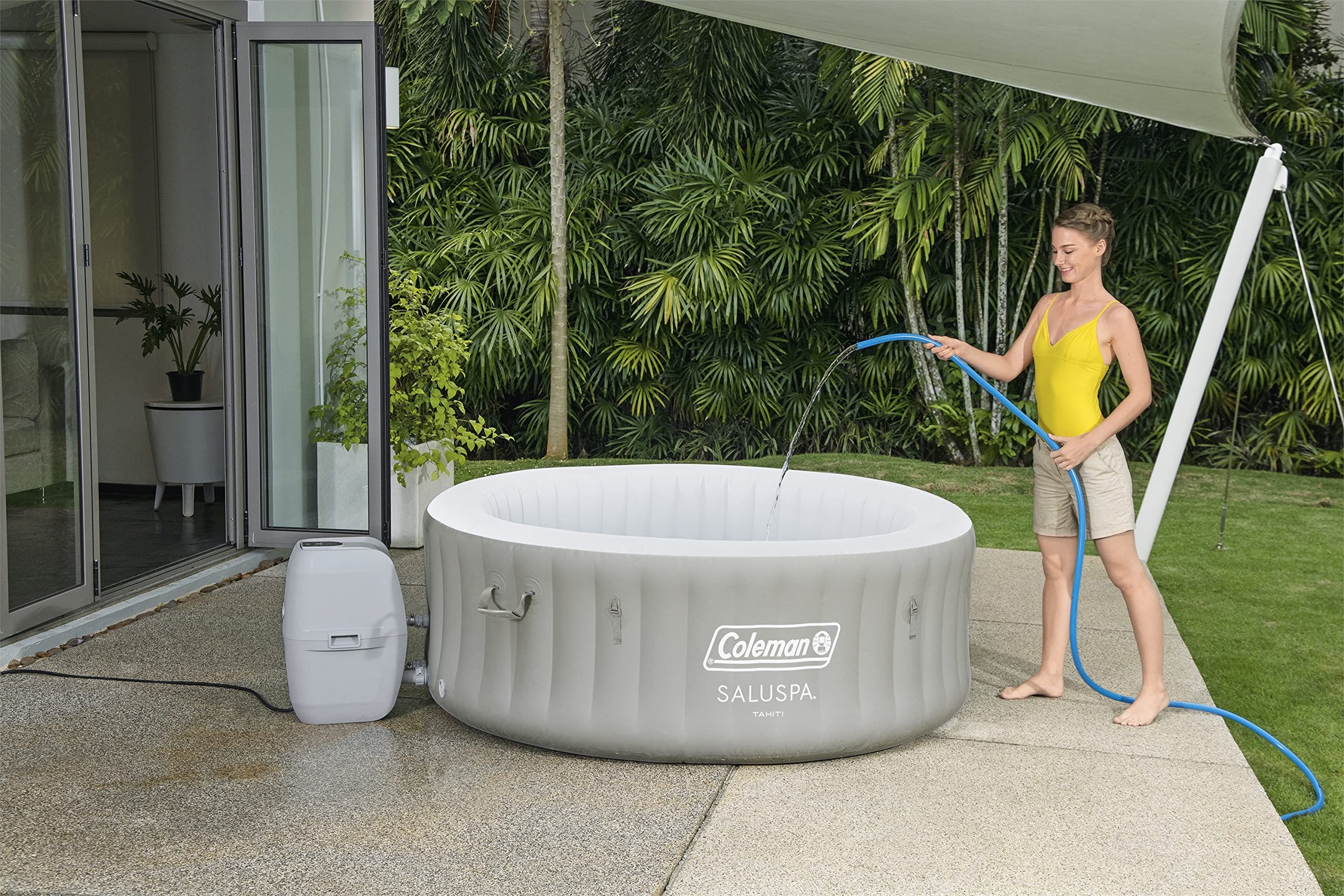 Coleman SaluSpa Tahiti Inflatable Hot Tub Spa, 2-4 Person AirJet Spa