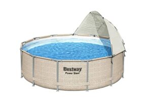 flowclear round pool canopy sunshade, compatible with 10'-18' round above-ground pools