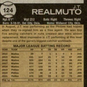 2022 Topps Heritage #124 J.T. Realmuto NM-MT Philadelphia Phillies Baseball