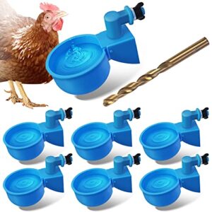 mygiikaka chicken waterer larger automatic chicken waterer cups diy poultry chicken waterer kit 5 gallon for chicken, duck, goose, rabbit (6 pack)