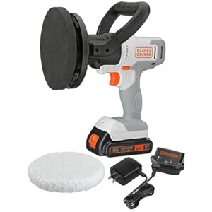 BLACK+DECKER MATRIX 20V MAX Buffer Kit, For Cars, Floors and Furniture, 3500 RPM, Battery & Charger Included, White (BCBMT120C1FF)