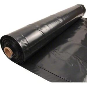 rocky mountain goods 4 mil black plastic sheeting (6 ft x 100 ft) - roll of heavy duty thick plastic for gardening, weeds, yard, landscaping, barrier, under house - multi use polyethylene