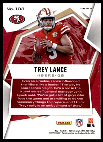 2021 Panini Rookies and Stars Pulsar Prizm #103 Trey Lance San Francisco 49ers (Silver Holo Refractor) NFL Football Card (RC - Rookie Card) NM-MT