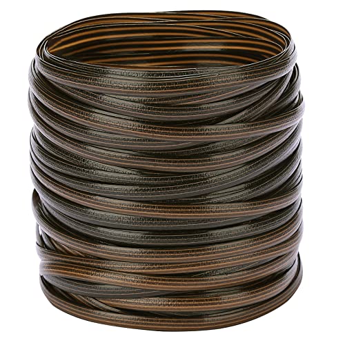 Lumpro 120 ft Wicker Repair kit, Two-Tone Gradient Brown with Stripes, Plastic Rattan Supplies, Flat Wicker Replacement Materials to Repair Patio Wicker Furniture Chair Sofa Table Chaise etc