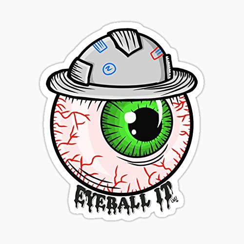 3pcs Cool Stickers Funny Eyeball IT Hard Hat Sticker, 2.5 inch - Hardhat Laborer Foreman Loading Wait Welding Welder Decal Oilfield Trash Hard Hat Sticker