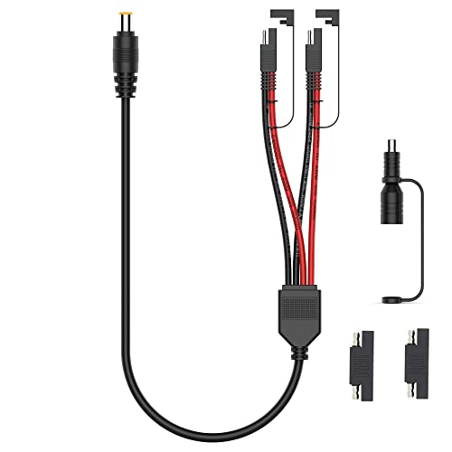 SolarEnz DC8MM to SAE Y Branch Parallel Adapter Solar Combiner Cable for Solar Panel Charge Solar Generator Explorer 160 240 500 1000 1500 2000 and GZ Yeti DC7909 Connector Portable Power Station