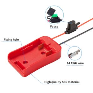 Power Wheel Adapter for V20 Craftsman 20V Battery with Fuse & Wire terminals, Power Connector for Rc Car, 14 Gauge Robotics, Rc Truck,DIY use, Work for MAX CMCB204 CMCB202 CMCB201 CMCS500B Battery