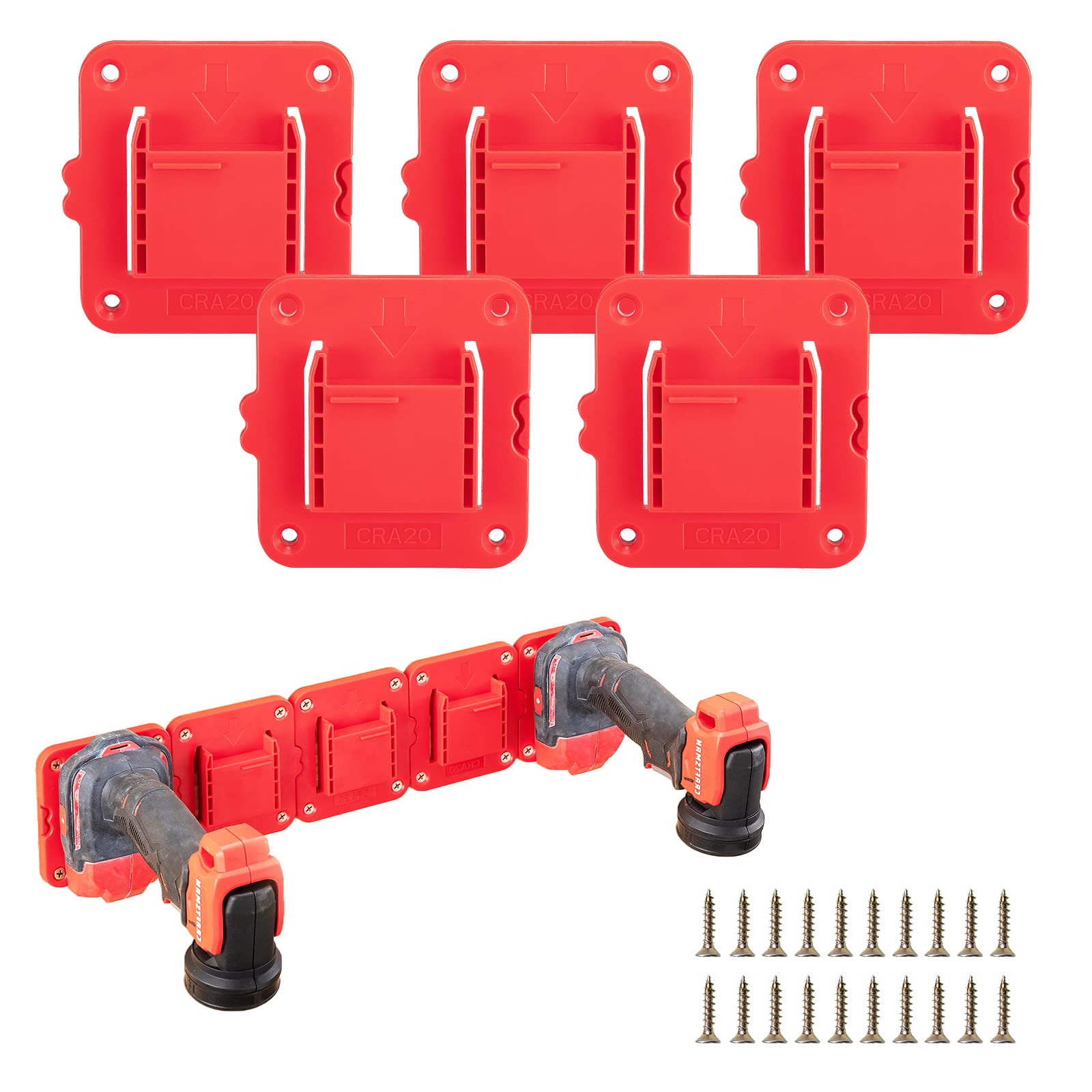 5 Packs Tools Drill Mount Holder, Fit for V20 Craftsman 20V Li-ion Drill Tools Holder Dock Hanger with 20 Screws(No Tool)