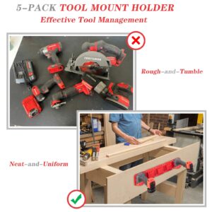 5 Packs Tools Drill Mount Holder, Fit for V20 Craftsman 20V Li-ion Drill Tools Holder Dock Hanger with 20 Screws(No Tool)