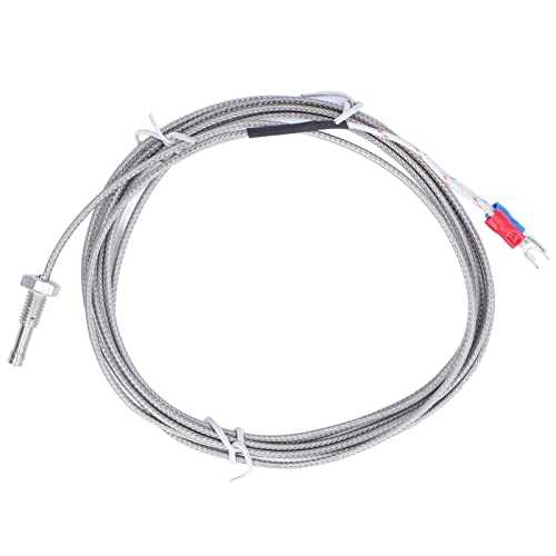 Screw Probe Temperature Sensor J Type Thermocouple 2 Meters Cable Temperature Range: 0~750℃ WRNJ-M6