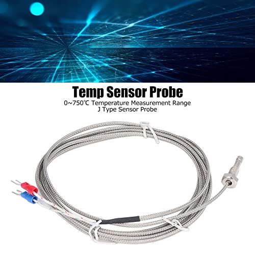 Screw Probe Temperature Sensor J Type Thermocouple 2 Meters Cable Temperature Range: 0~750℃ WRNJ-M6