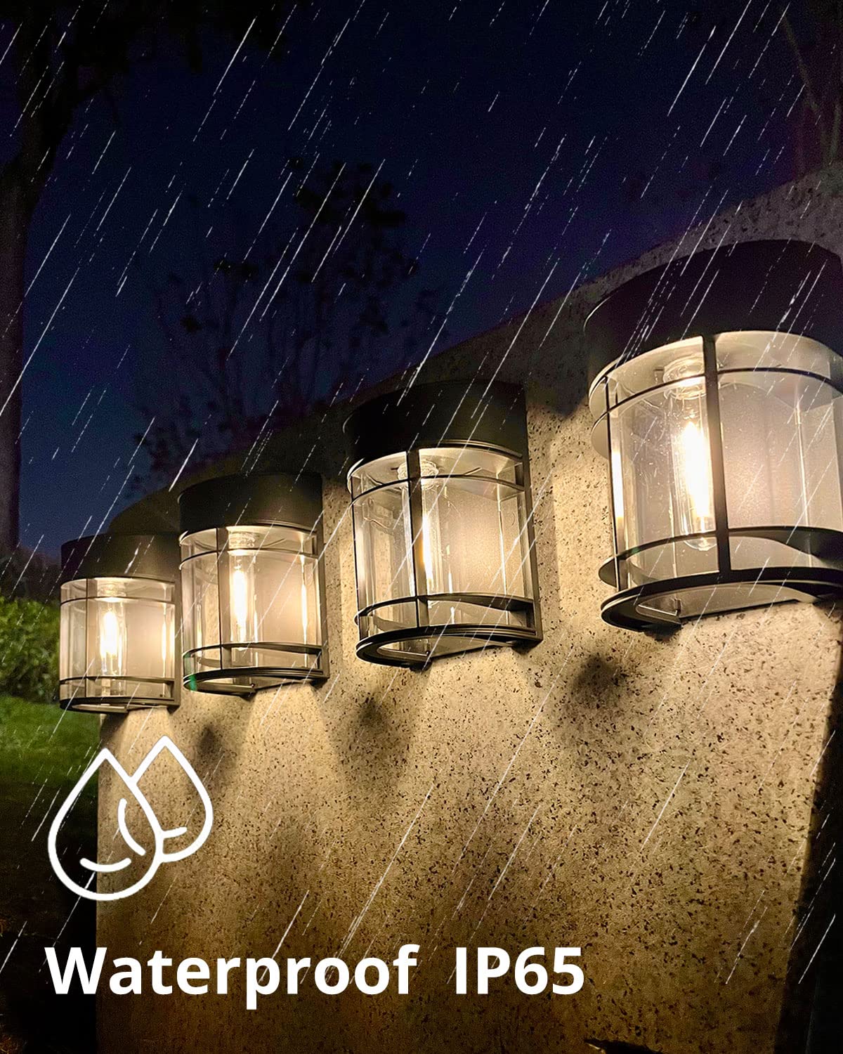 DOESLAG Solar Fence Lights Outdoor 8 Pack Deck Lights Solar Powered with Edison LED Bulbs, Waterproof ,Outdoor for Garden Post Patio Backyard Decor