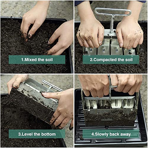 Manual Soil Block Maker Micro Soil Blocker Set 2 inch Soil Block Soil Blocking Tool for Seed Stater Tray (A)