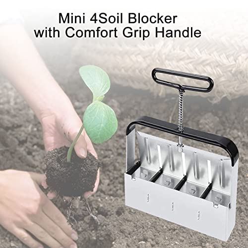 Manual Soil Block Maker Micro Soil Blocker Set 2 inch Soil Block Soil Blocking Tool for Seed Stater Tray (A)