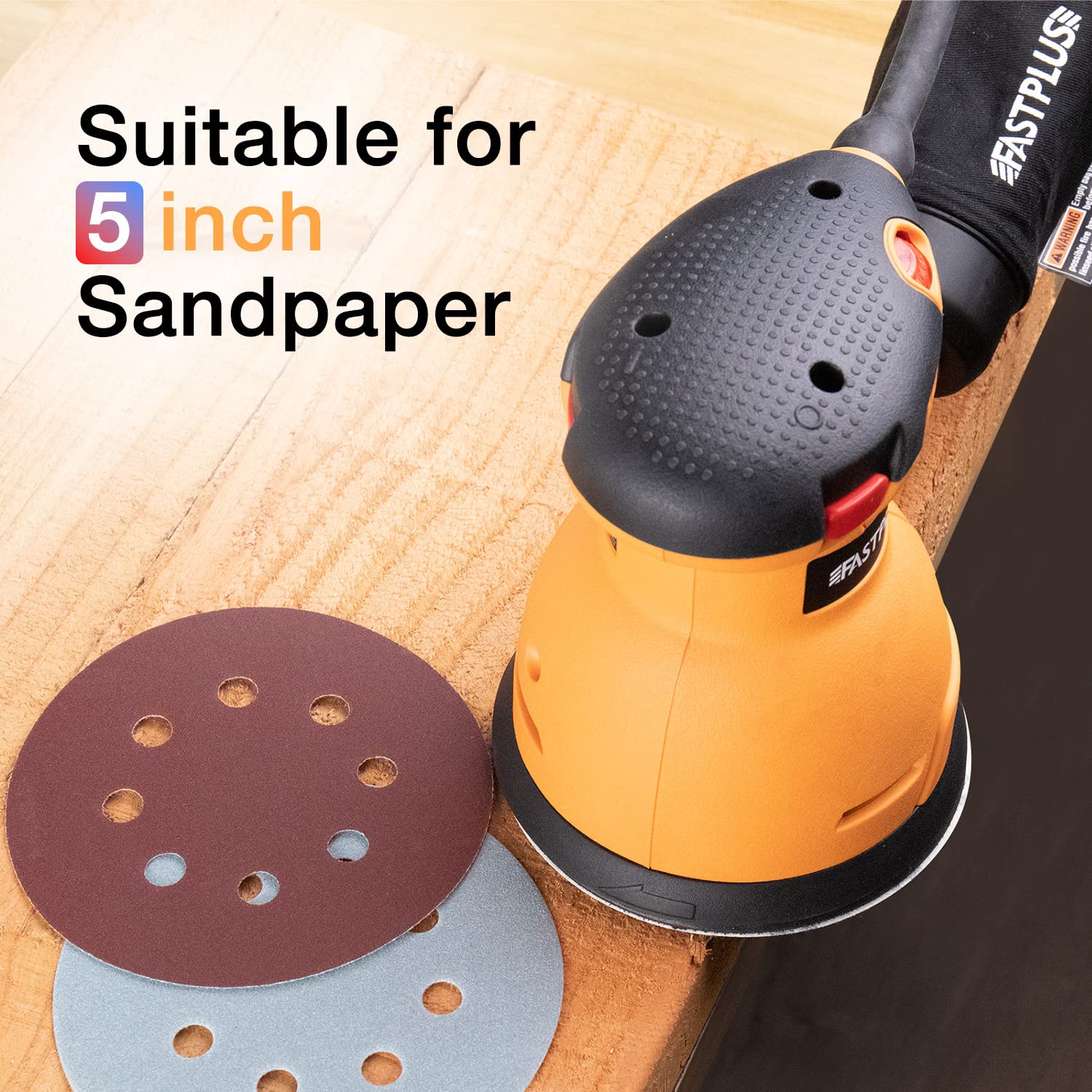 Random Orbital Sander 5" Electric Power Sander 6 Variable Speed 120 V 2.8Amp Electric Sander Kit Max 12,500RPM with Carrying Bag, 15 PCS Sandpaper, Orbit Sander for Woodworking/DIY Home Improvements