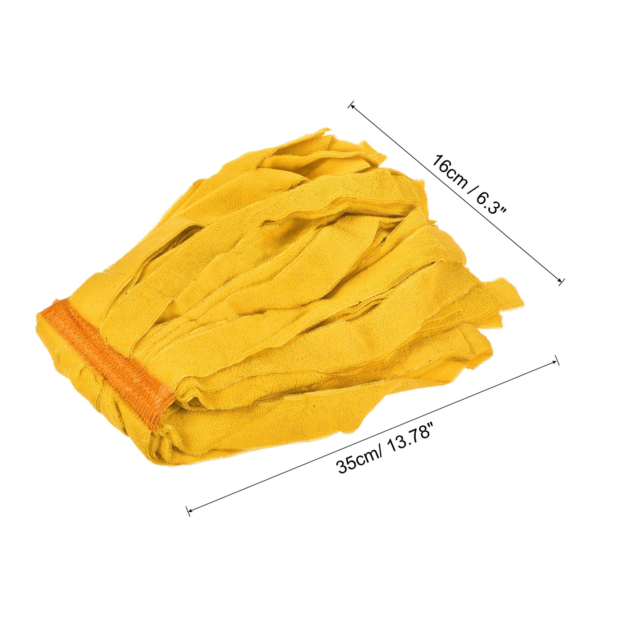 MECCANIXITY Commercial Mop Heads Replacement 35x16cm Polyester Fiber for Wet/Dry Mop Floor Cleaning Pads, Yellow