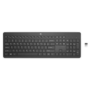 hp 230 wireless keyboard - wireless connection - low-profile, quiet design - windows & mac os - laptop, pc compatible - shortcut keys & number pad - long battery life (‎3l1e7aa#aba),black