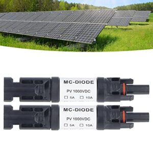 1000V Solar PV Connector, 2pcs Tinned Copper Conductor IP68 Waterproof Snap in Solar PV Fuse Holder for Solar Panel Connection 15A