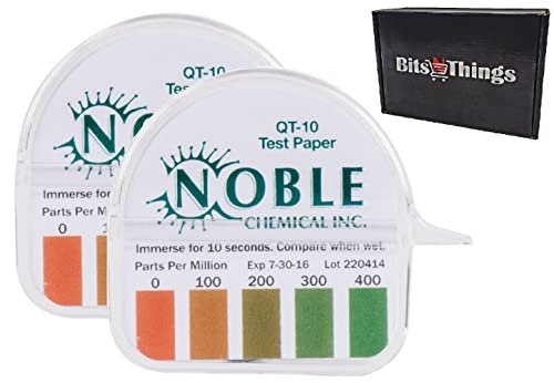 Bits N Things Noble QT-10 Quaternary Quaternary Sanitizer Test Tape 15 feet Roll - 0-400ppm (2 Pack)