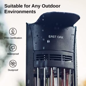 EAST OAK Outdoor Patio Heater,1500W Portable Outdoor Indoor Electric Heater with IP65 Waterproof Tip-over Protection 3 Heat Settings&24 Hours Timing Tower Infrared Heater for Garage Restaurant Use