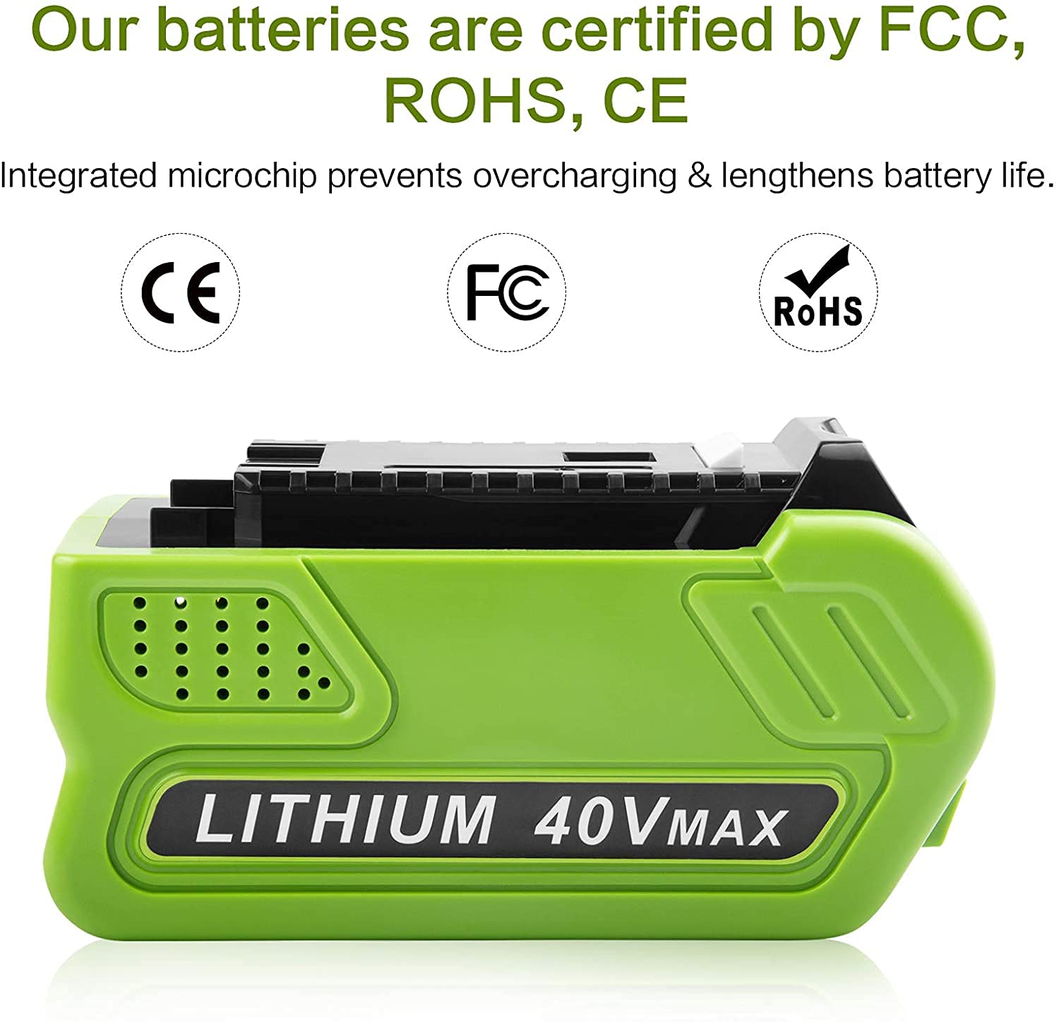 High-Output 6.0Ah 40V Battery 29472 for GREENWORKS 40-Volt Tools Battery (G-MAX 40V System)