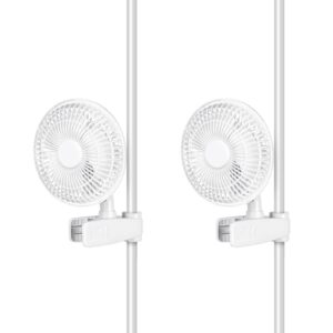 healsmart clip fan, 6-inch grow tent fan, monkey fan, wall mount fan with adjustable 90° angles, 15w, 2-speeds control, 2 pack