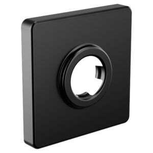 moen 147572bl acc-core modern square shower arm flange, black