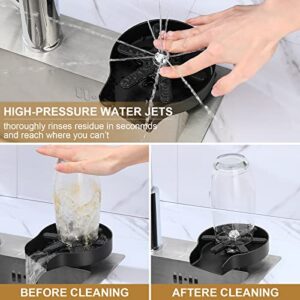 Vista Glass Rinser for Kitchen Sink Cup Washer Glass Washer Sink Attachment Kitchen Accessories for Cup Rinser Kitchen, Bar - Black