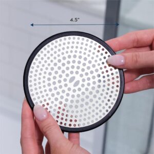 S&T INC. Shower Drain Hair Catcher, Shower Drain Cover with Stainless Steel with Anti-Skid Silicone Ring, 4.5 Inch Diameter