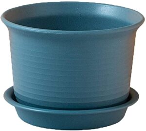 extra large saucer plastic plant pots, indoor planter pots, durable thickened flower pot with drainage hole with herb tray cactus flowers bonsai birthday wedding gift,green,extra large