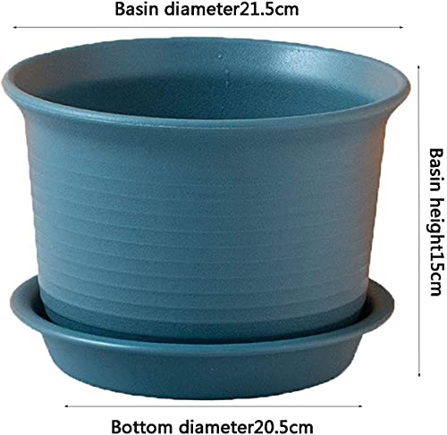 Extra Large Saucer Plastic Plant Pots, Indoor Planter Pots, Durable Thickened Flower Pot with Drainage Hole with Herb Tray Cactus Flowers Bonsai Birthday Wedding Gift,Green,Extra Large