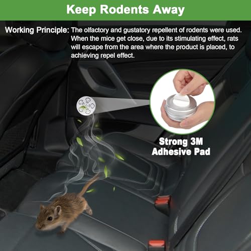 4 Pack Rodent Repellent for Car Engines, Peppermint Oil to Repel Mice and Rats, Mouse Repellent Keep Rodents Out of Car Rat Repellent for House Mice Repellent Outdoor