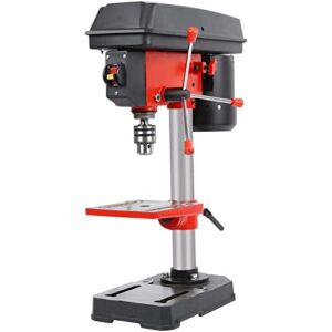 fyfay 3-amp 8-inch drill press, 5-speed benchtop drill press with beveling work-table, 120v 2-1/4hp tabletop drilling machine for wood, plastic, metal, 2-inch spindle travel, 8-inch swing distance
