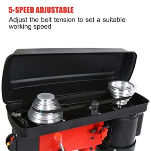 FYFAY 3-Amp 8-Inch Drill Press, 5-Speed Benchtop Drill Press with Beveling Work-table, 120V 2-1/4HP Tabletop Drilling Machine for Wood, Plastic, Metal, 2-inch Spindle Travel, 8-inch Swing Distance