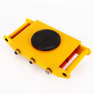 Industrial Machinery Mover Machine Dolly Skate - 4Pcs Heavy Duty Mover 4 Rollers 8Ton 17600lb with 360° Rotate Cap, Apply for Epoxy-Coating Floor, Yellow